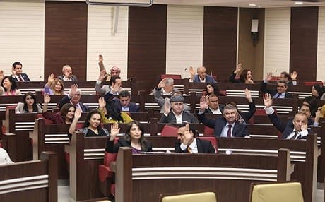 According to the Kurdish parliament, 60 MPs out of 71 who attended the October 24 session voted to extend the term of the Kurdish parliament for eight months. File photo: Kurdish parliament