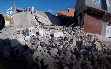 Rudaw video footage shows destruction in Tuz Khurmatu in November.