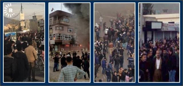 لە رانیە خۆپیشاندەران تەقە لە بارەگایەکی حیزبی دەکەن