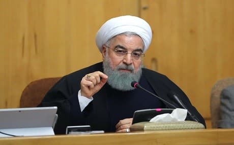Iran's President Hassan Rouhani attends a cabinet meeting in the capital Tehran on December 31, 2017. Photo: AFP/Iranian Presidency/HO