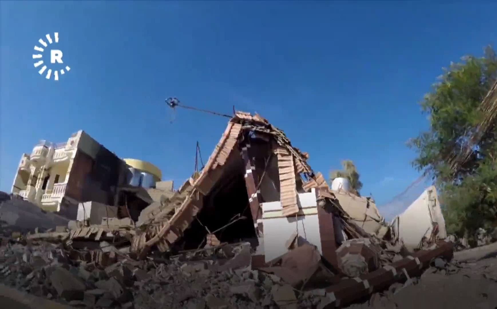 Kurdish neighbourhoods of Tuz Khurmatu were targeted with looting and arson after the city came under Iraqi and Hashd control. Photo: Rudaw/image grab