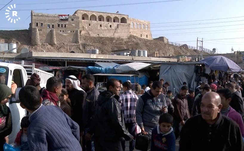 An Iraqi flag hangs on Kirkuk’s citadel last December. Photo: Hiwa Hussamadin/Rudaw