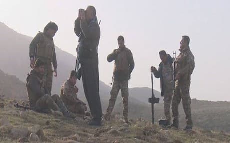 Asayesh investigate suspected ISIS hideout in the Hamrin mountains. Video: Rudaw
