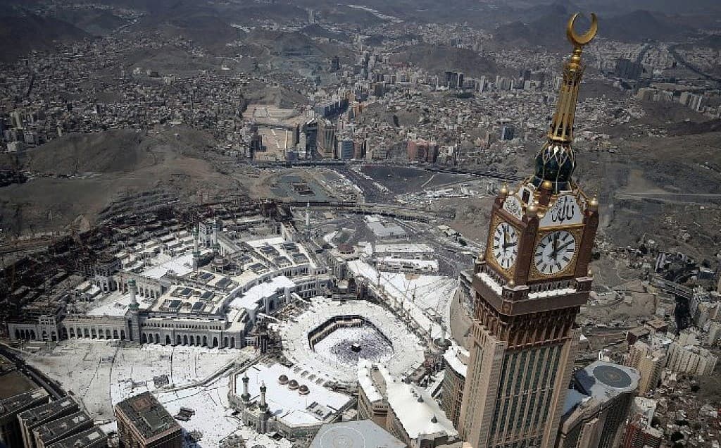 An aerial view of pilgrims at Mecca’s Grand Mosque during the annual Hajj in September, 2017. Photo: Karim Sahib/AFP