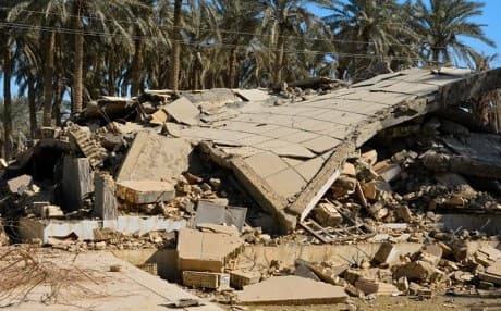 A picture taken on January 27, 2018 shows a destroyed house reportedly belonging to ISIS members in Ramadi, the capital of Anbar Govenorate, Iraq. Photo: Moadh al-Dulaimi
