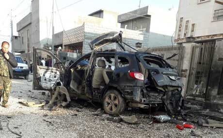 A 'remote controlled bomb' was detonated under the vehicle of a PDKI Peshmerga. Photo: Rudaw