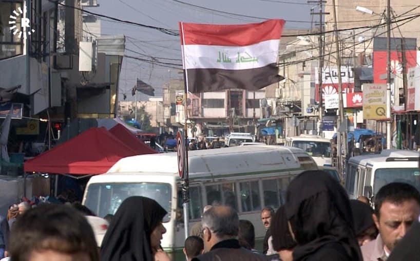 An Iraqi flag flying in Kirkuk last December. Photo: Hiwa Hussamadin/Rudaw