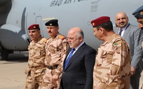 Iraqi Prime Minister Haider al-Abadi arrives in the country's second-largest city of Mosul on March 14, 2018. Photo: GoI