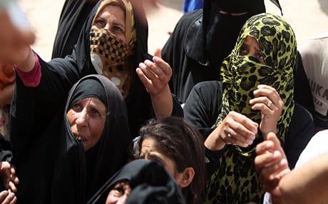 Displaced people gather at a camp in western Iraq in 2017. Photo: Ahmad al-Rubaye | AFP