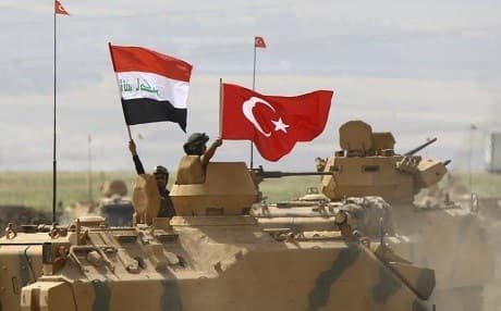 File photo shows Turkish and Iraqi security forces conduct a joint military exercise on the borders between Turkey and Kurdistan Region in October, 2017. File photo: AA