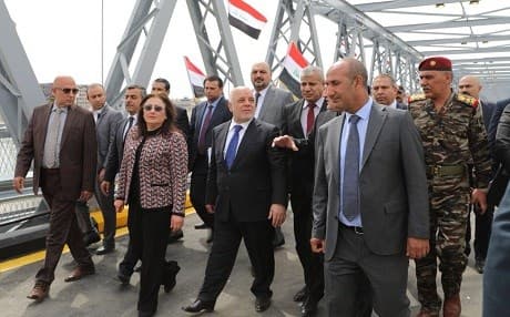 Iraqi Prime Minister Haider al-Abadi opened the rebuilt Old Bridge in Mosul earlier this month. Photo: @HaiderAlAbadi