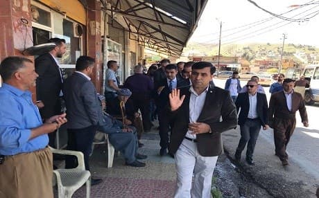 Gorran MP Ali Hama Saleh walks the streets of Zakho prior to being struck on March 26, 2018. Photo: Saleh FB