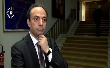 Baydemir Osman speaks to Rudaw during an interview in France on March 30, 2018.