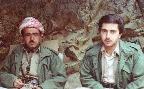 In this undated photo, Idris Barzani and his son Dilovan Barzani are shown in the mountains of Kurdistan. Photo: Dilovan Barzani FB
