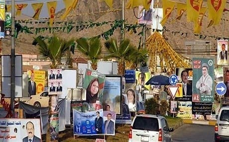 Campaign posters blanket a city in the Kurdistan Region. File photo: Rudaw