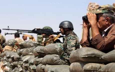 Peshmerga fighters man a frontline in the ISIS conflict in 2017. File photo: AFP