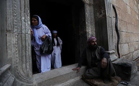 Yezidis visit Lalish temple on Chwarshama Soori (Red Wednesday) to celebrate the new year (Sere Sal) in April. Photo: Safin Hamed/AFP