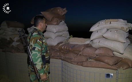 A Peshmerga mans a lookout at Hassan Sham, 40km west of Erbil, this week. Photo: Mohammed Shwani/Rudaw