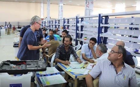 UNAMI’s Alice Walpole visited a vote recount centre in Baghdad on Monday. Photo: UNAMI