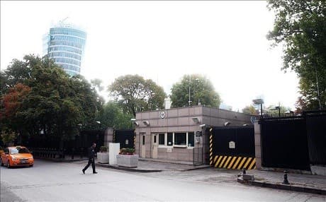 Gate 6 at the US Consulate in Ankara is shown. Photo: AA