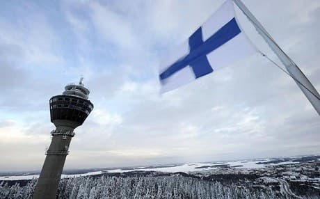 A national flag of Finland flies in Kuopio. Photo: Martti Kainulainen | AFP