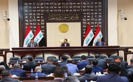 Iraqi Speaker of Parliament Mohammed al-Halbousi presides over a session on November 12, 2018, in Baghdad. Photo: Iraqi parliament