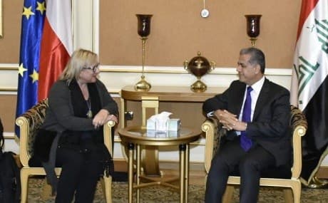 Beata Kempa, Poland’s minister for humanitarian affairs, meets with Falah Mustafa, the Kurdistan Regional Government (KRG)’s head of foreign relations in Erbil, December 9, 2018. Photo: Office of Falah Mustafa / social media