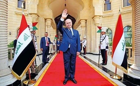 Barham Salih, president of Iraq, during his inauguration ceremony in Baghdad, October 3, 2018. File photo: AFP