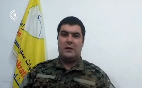 SDF spokesperson Kino Gabriel speaks to Rudaw TV from Ain Issa, Syria, on January 17, 2019.