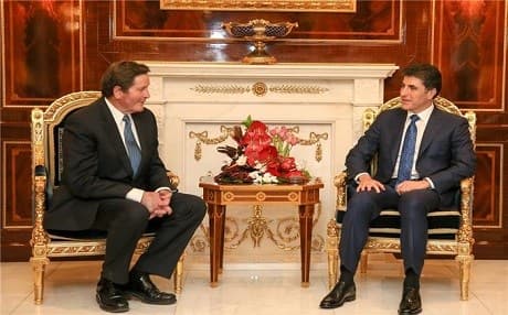 US Congressman John Garamendi (left) meets with KRG Prime Minister Nechirvan Barzani in Erbil, Kurdistan Region, on March 19, 2019. Photo: PM Barzani office