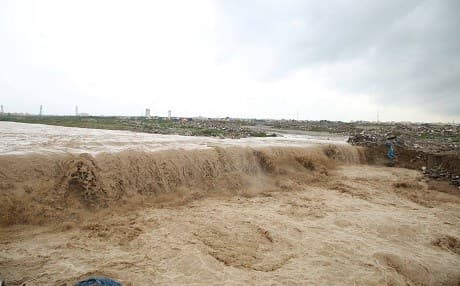One bridge connecting Awena City to Hiran City 2 on the eastern side of Erbil has been brought to the brink of collapse due to Sunday night's heavy rainfall. Photo: Mohammed Shwani/Rudaw