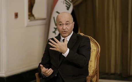 Iraq's President Barham Salih speaks during an interview with The Associated Press in Baghdad, Iraq, Friday, March 29, 2019. Photo: Khalid Mohammed | AP