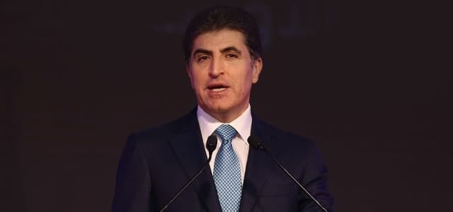 Nechirvan Barzani, then-prime minister of the Kurdistan Region, speaks at the Middle East Tourism Exhibition in Erbil, March 17, 2019. Mohammed Shwani / Rudaw