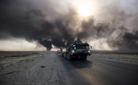 An Iraqi army vehicle drives down a road in Mosul Iraq, on October 22, 2016. File photo: Ahmad al-Rubaye | AFP