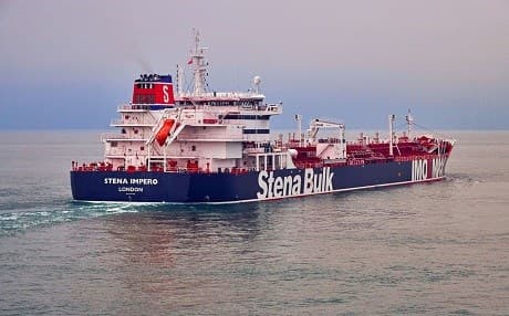 This undated photo issued on July 19, 2019 shows the British oil tanker Stena Impero at unknown location. File photo: Stena Bulk/AP