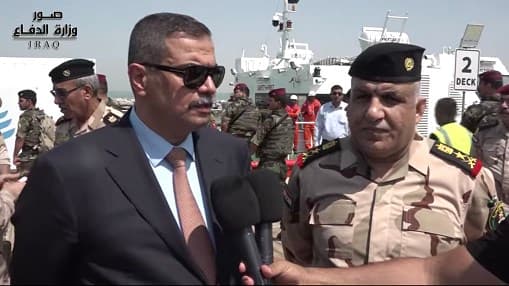 Iraqi Defence Minister Najah al-Shimari speaks in Basra, Iraq, on July 27, 2019. Photo: Iraq MOD