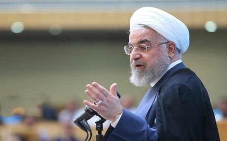 Iranian President Hassan Rouhani speaking in Tehran on August 26, 2019. Photo: IRNA Mohammad Babaei