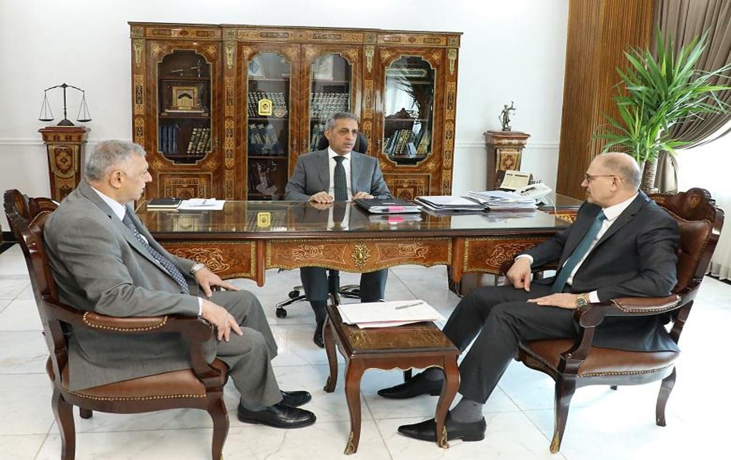 The head of Iraq's Supreme Judiciary Council Fayeq Zeidan meeting with Iraqi judiciary officials on Monday, September 9. Photo: Iraqi Supreme Judicial Council