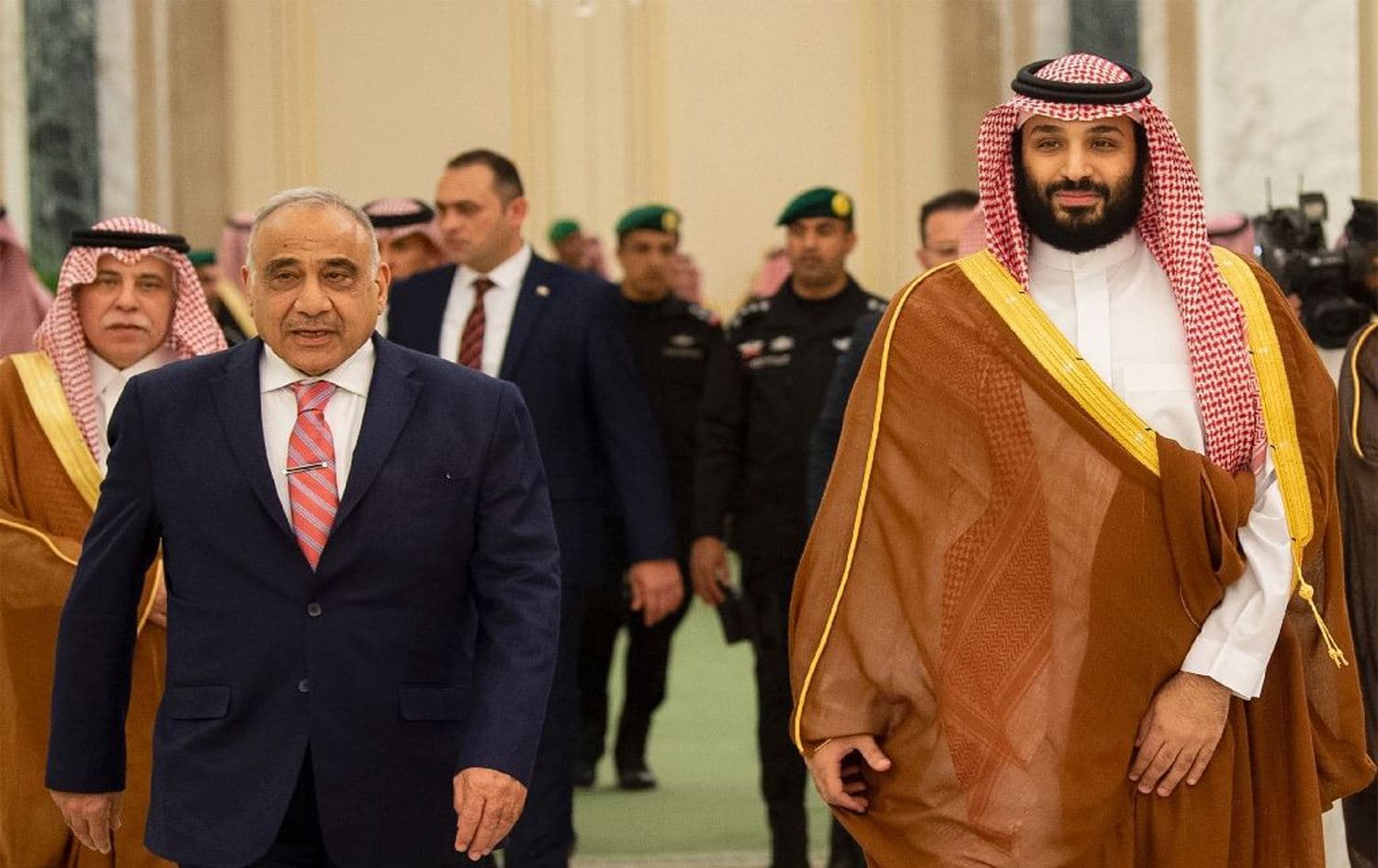 Iraq's Prime Minister Adil Abdul-Mahdi and Saudi Crown Prince Mohammad Bin Salman in April 2019. Photo: AFP / Bandar al-Jaloud