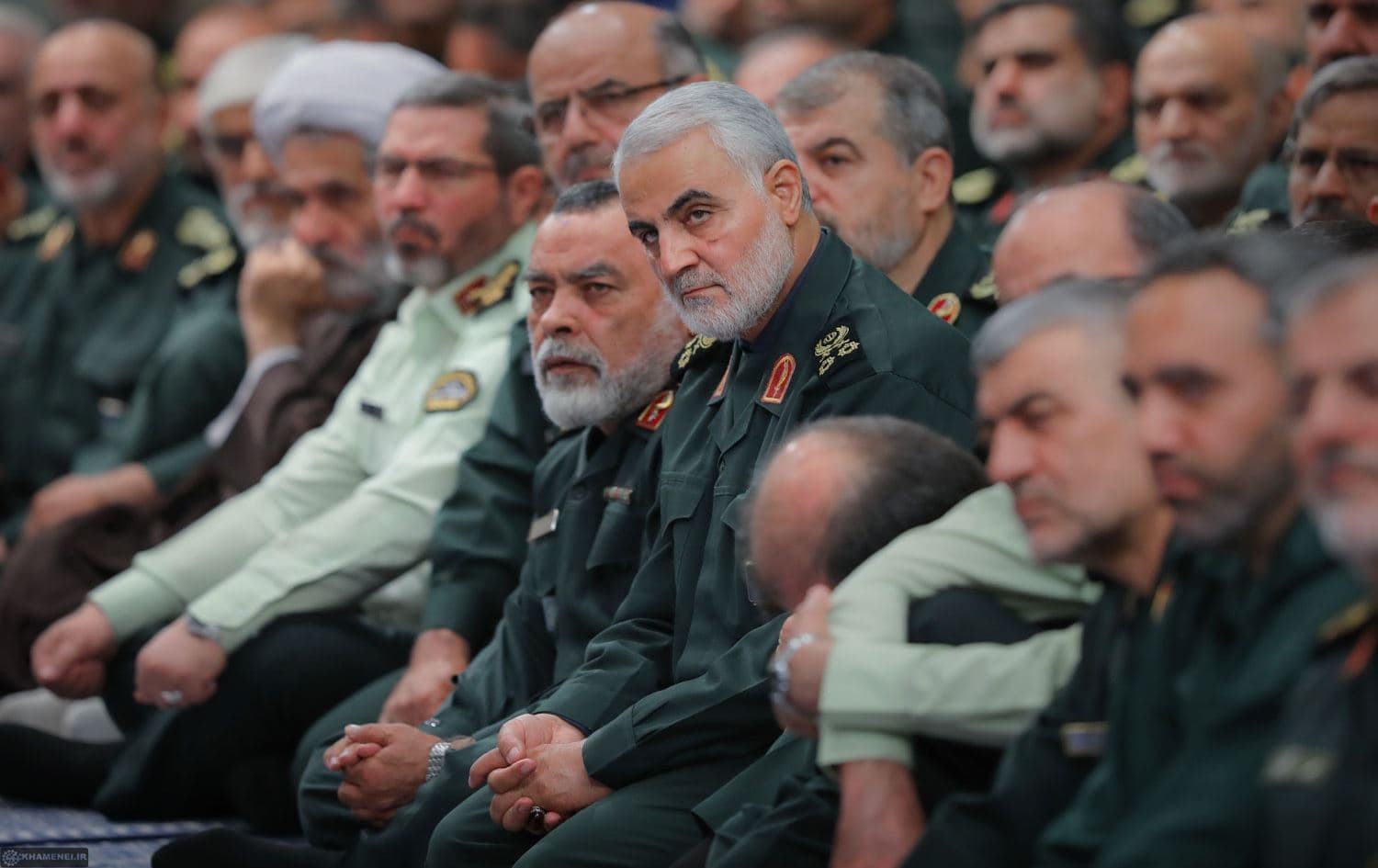 The commanders of IRGC met with Ali Khamenei during the 23rd gathering of the force in Tehran on October 2. Photo: Khamenei.ir