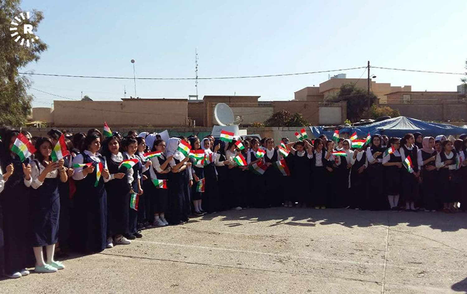 Young girls assemble in a Kurdistan Region schoolyard in October 2017. File photo: Halkawt Aziz / Rudaw