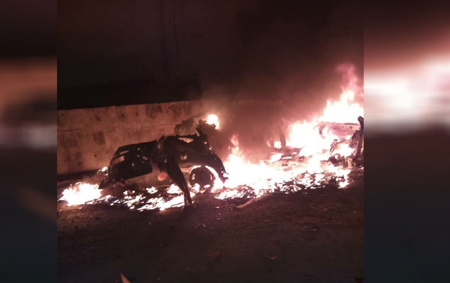 A car bomb exploded early Saturday morning near a prison holding ISIS militants in Hasaka, Syria. Photo: SDF