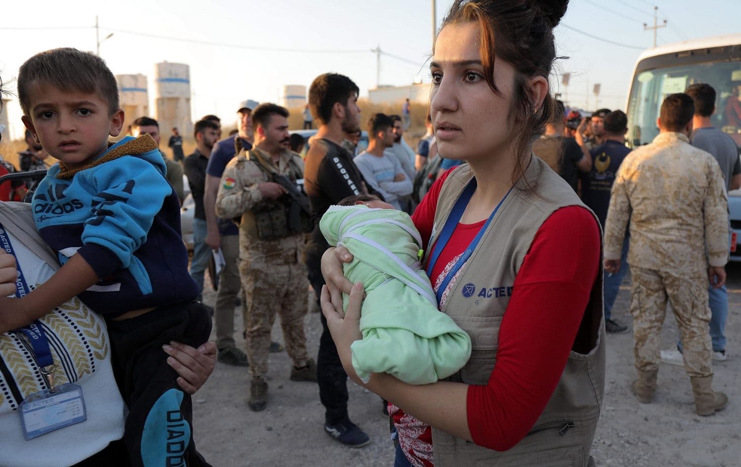 Syrian refugees arrive at the Bardarash camp near the city of Dohuk in Iraq's Kurdistan Region, October 16, 2019. Photo: Safin Hamed / AFP