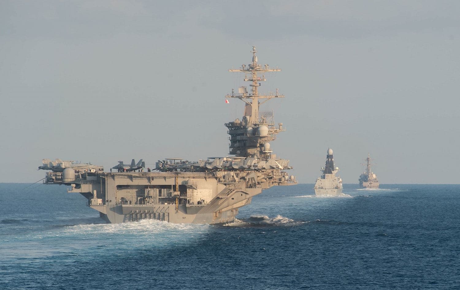 The USS Abraham Lincoln carrier group transits the Strait of Hormuz, November 19, 2019. File photo: US Navy / Mass Communication Specialist 3rd Class Zachary Pearson / AFP