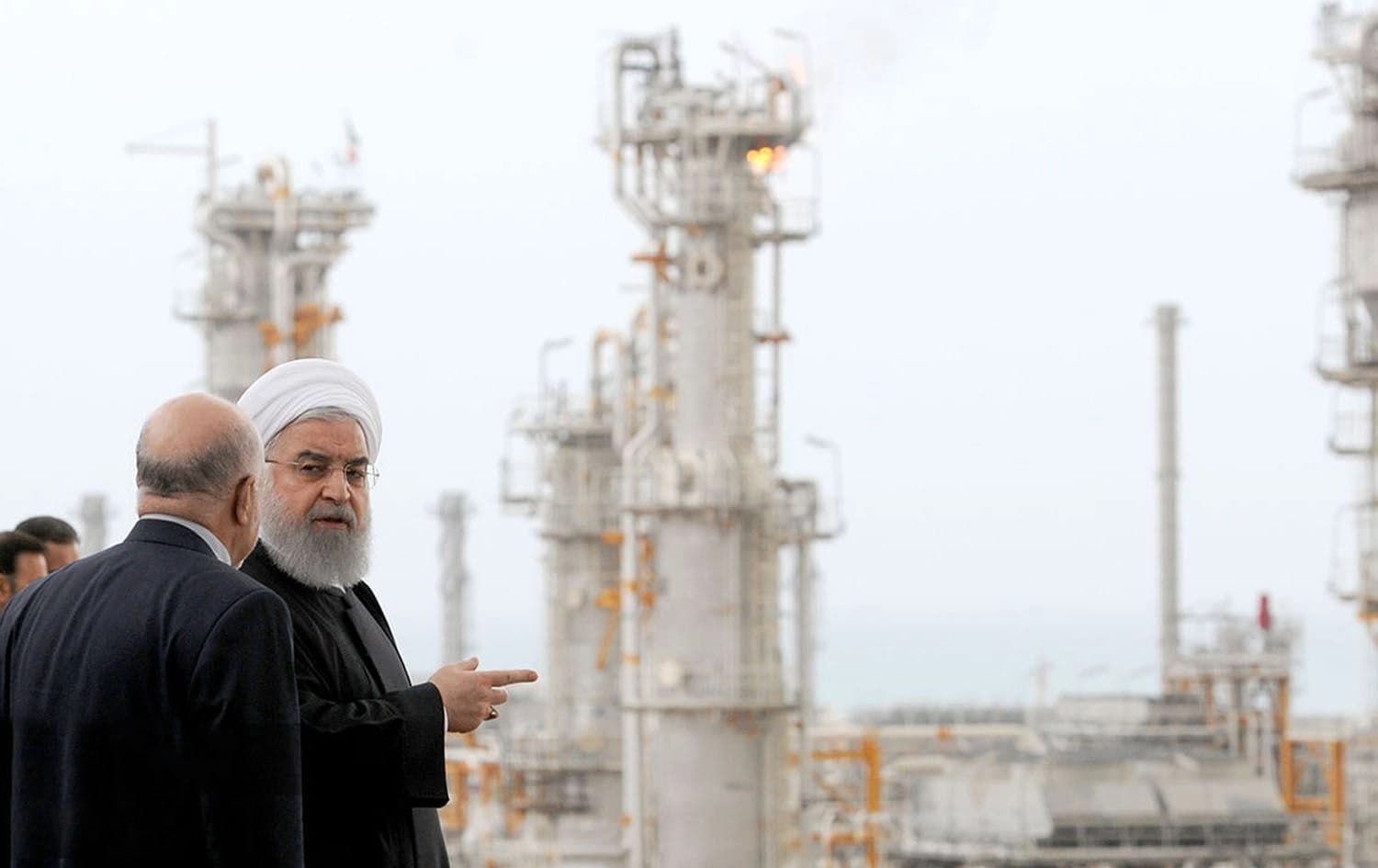 Iran's President Hassan Rouhani and oil minister Bijan Zanganah at South Pars gas field, Bushehr province, March 17, 2019. File photo: Hassan Hoseini / Shana.ir