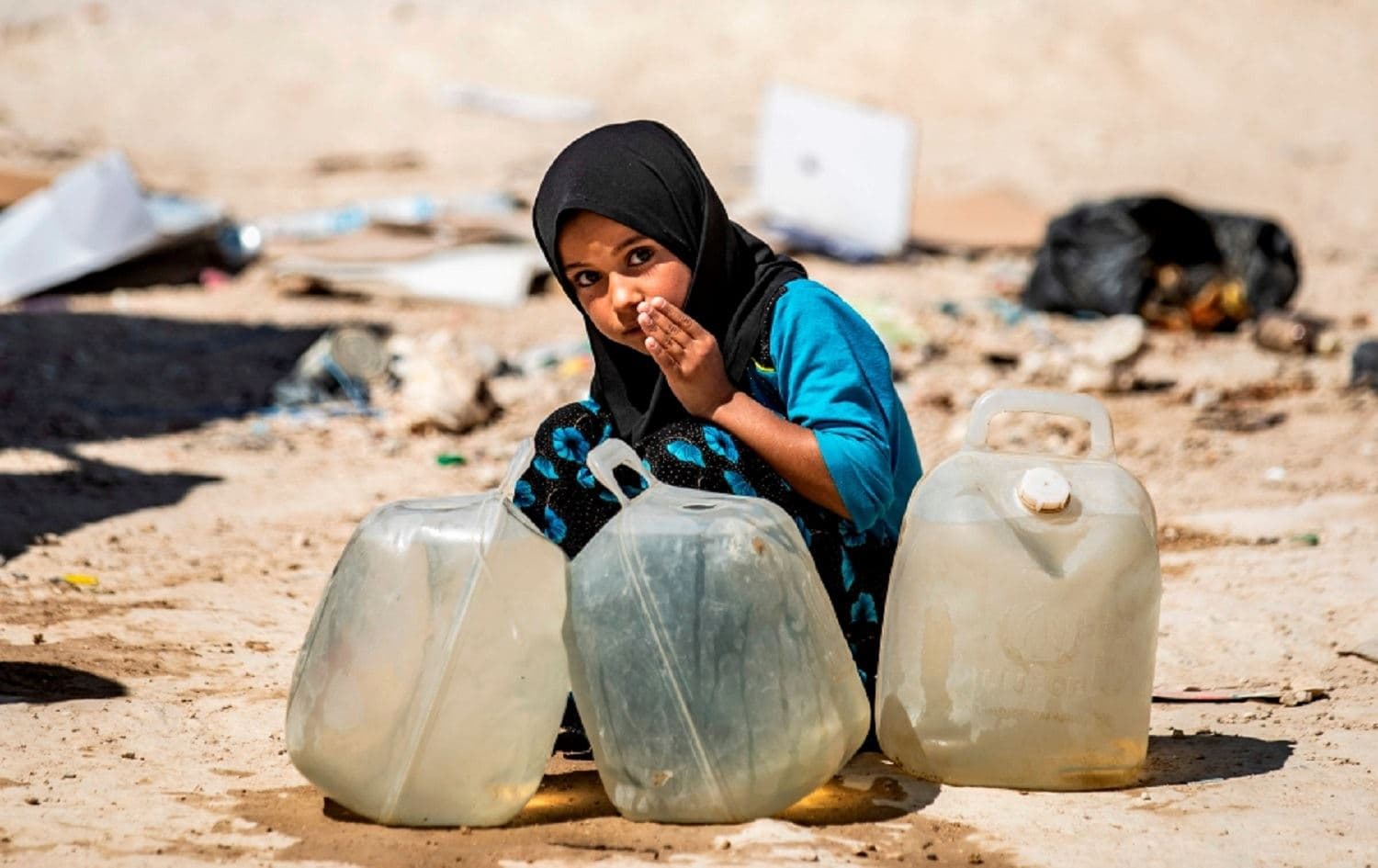 A young girl in Al-Hol camp, northeast Syria. Photo: AFP