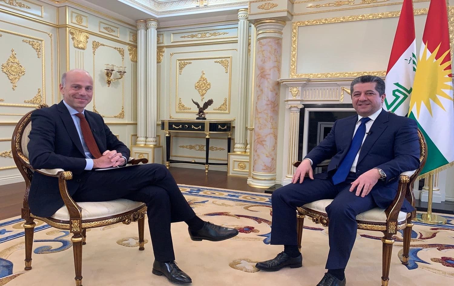 Prime Minister of the Kurdistan Region Masrour Barzani spoke with France 24 in an interview aired Tuesday. Photo: Twitter