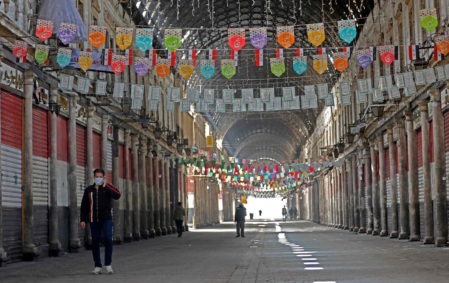 Hamidiya bazaar in Syria's capital Damascus, March 24, 2020. Photo: Louai Beshara / AFP