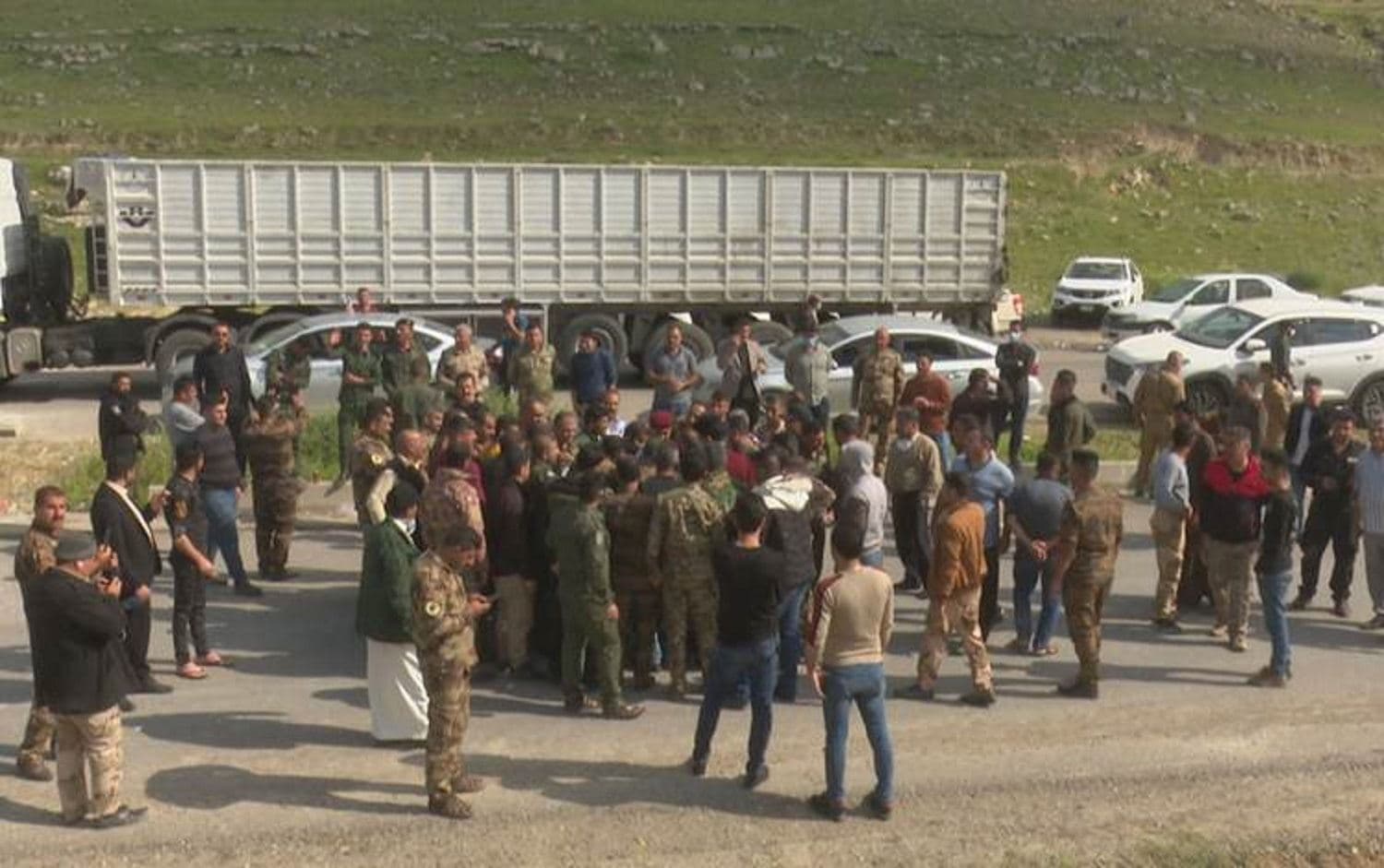 Iraqi security force troops at Bazarga checkpoint. Photo: Rudaw TV