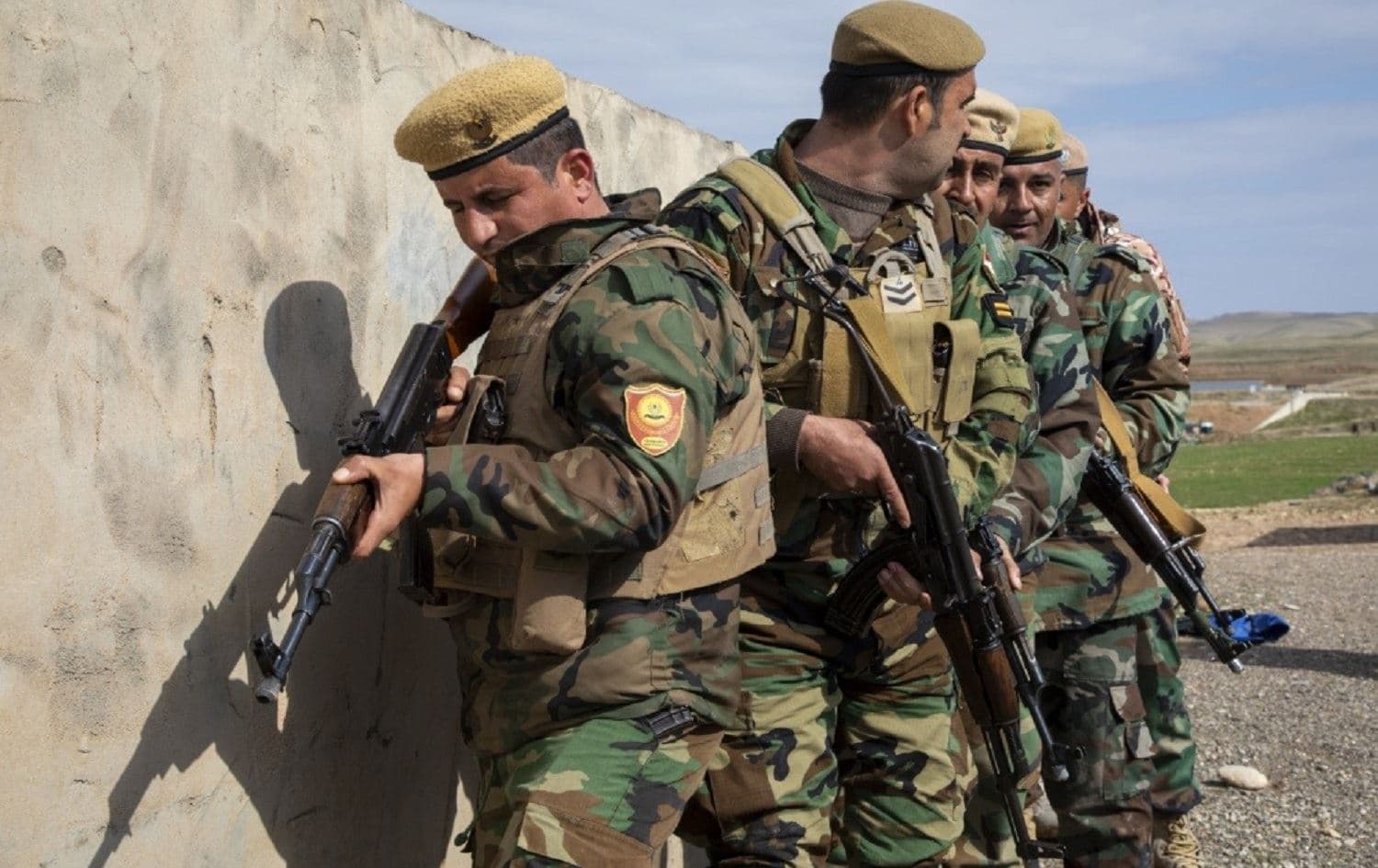 Kurdish Peshermga at the Bnaslawa Training Center in the Kurdistan Region on Feb. 26, 2020.Photo: Operation Inherent Resolve